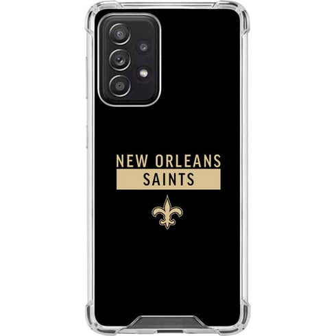 NFL New Orleans Saints Black Performance Series Galaxy A52 5G Clear Case